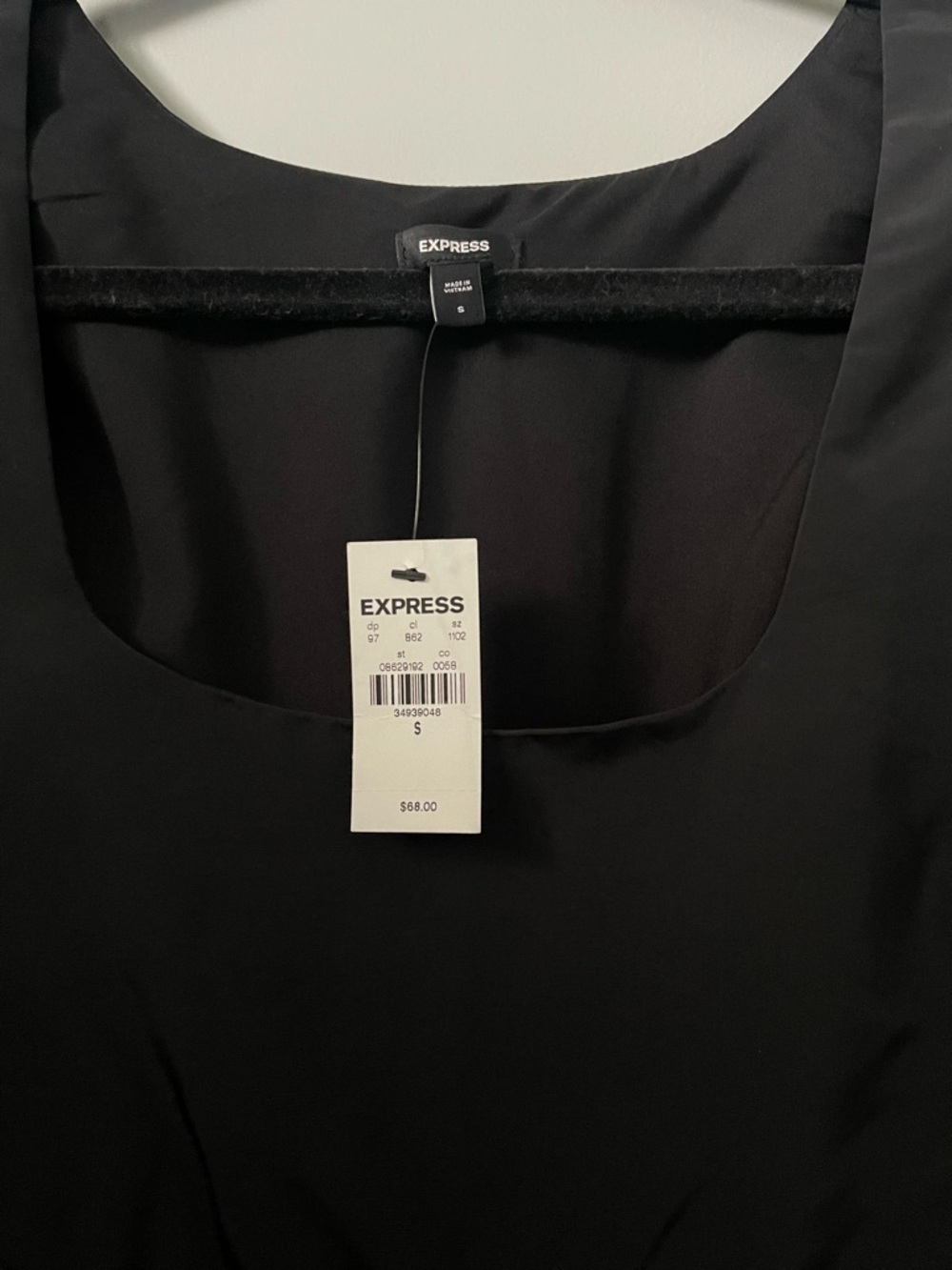 Express Black Puff Sleeve Peplum Blouse - Picture 2 of 3
